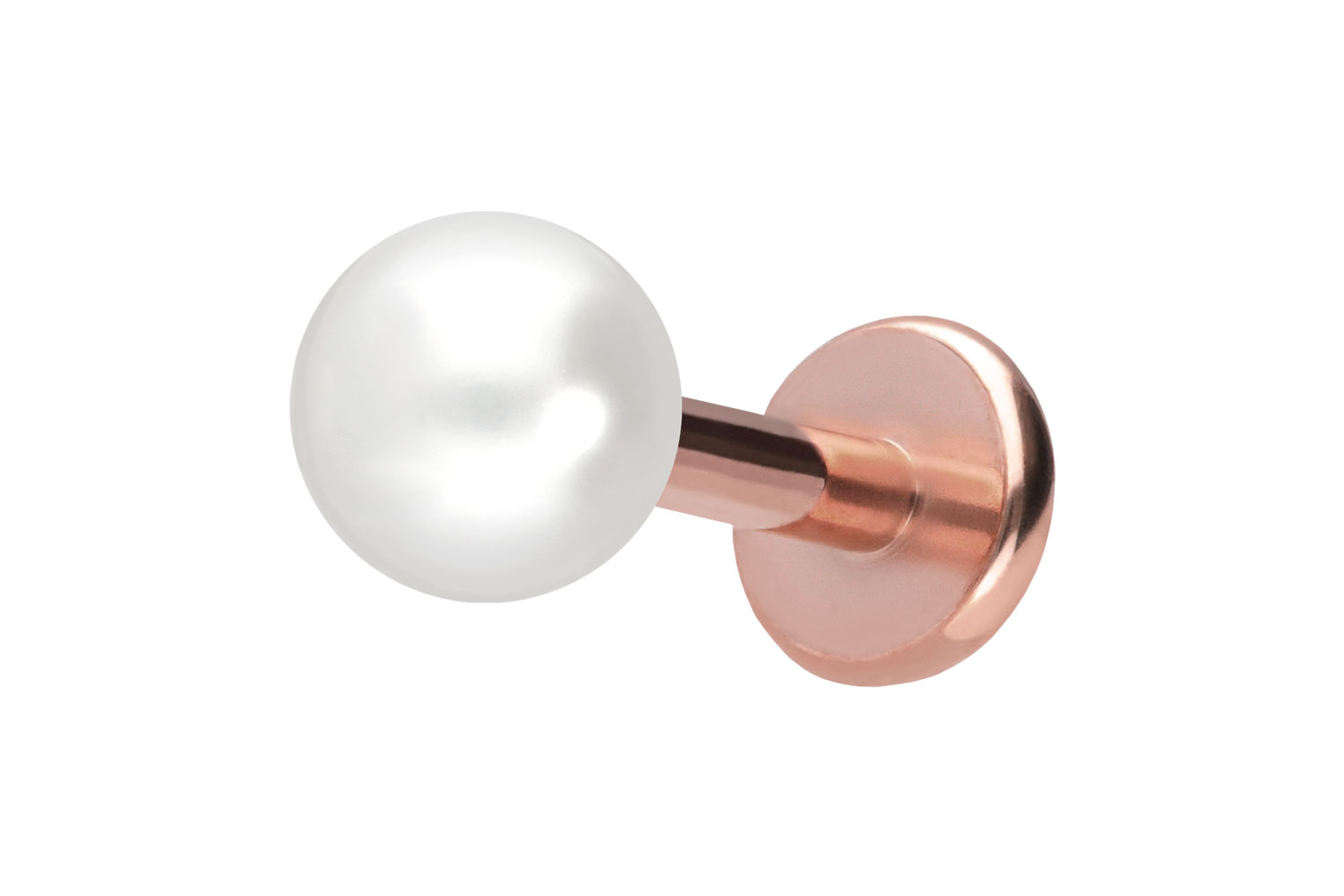 Titan Labret Piercing mit Push Fit SYNTHETISCHE PERLE